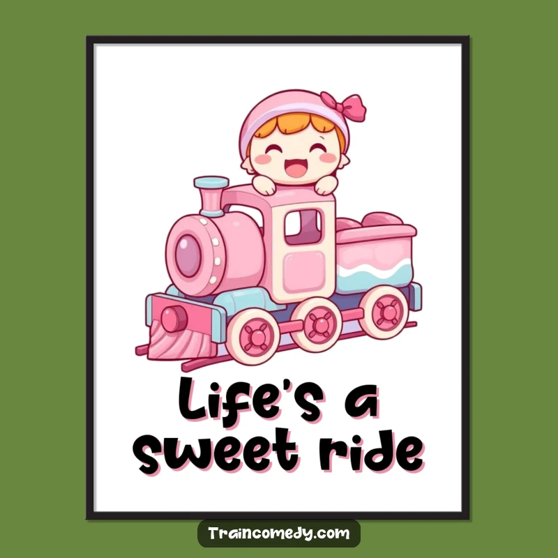 Free Printable Wall Art: Candy Train Ride - Funny Downloadable Gift