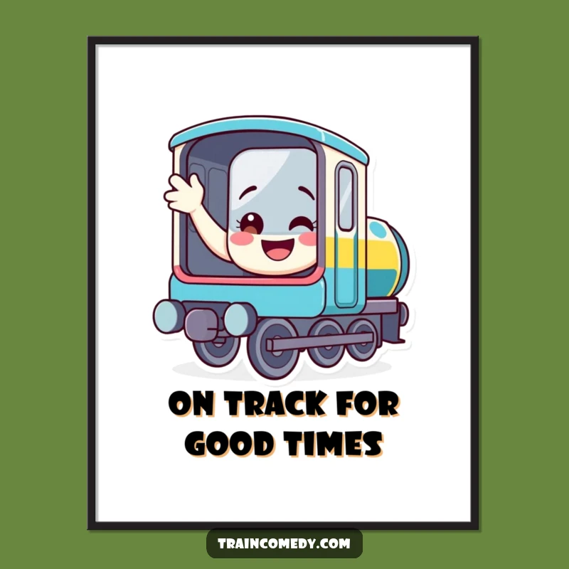 Free Printable Wall Art: Friendly Waving Train for a Humorous, DIY Home Decor