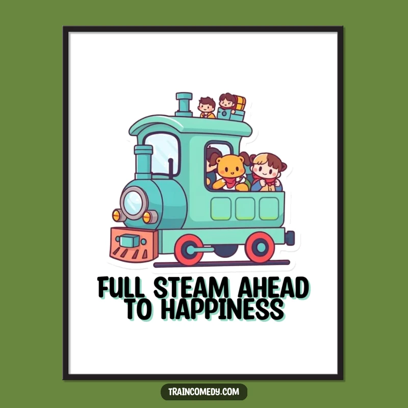 Free Printable Wall Art: Happy Train Full of Passengers - Funny Downloadable Decor