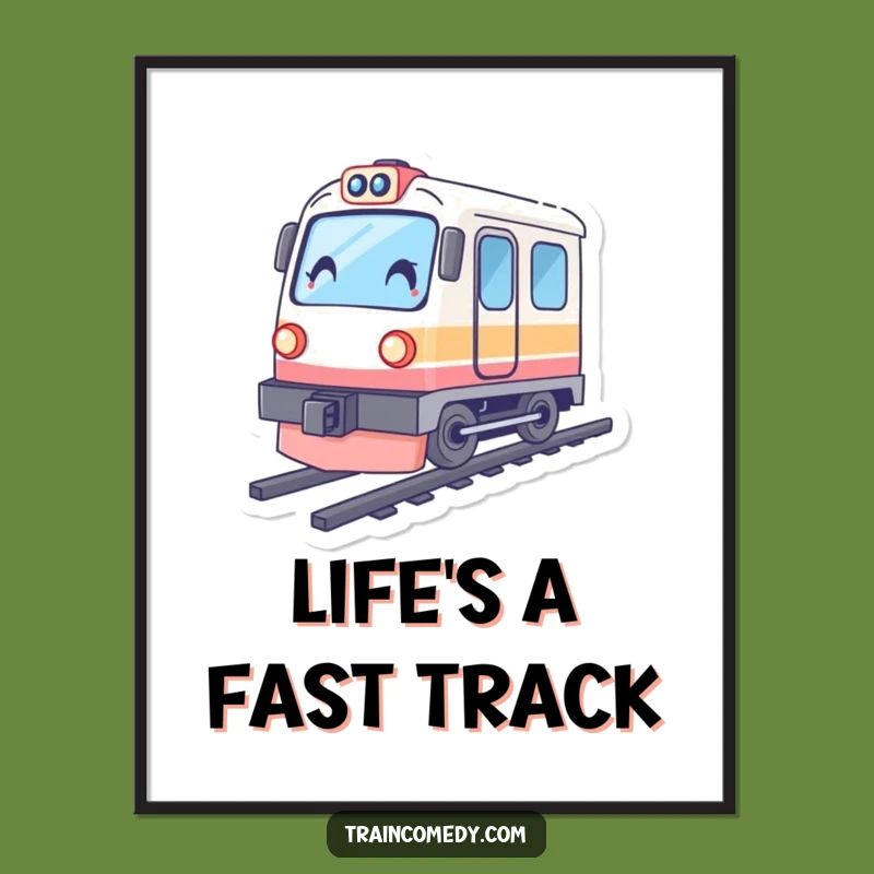 Free Printable Wall Art: Speedy Train Character, Fast Action, Funny Downloadable Decor