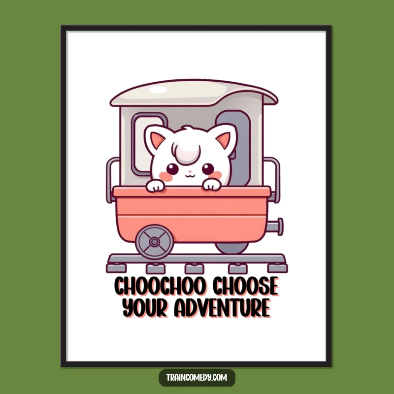 Funny Free Printable Wall Art: Playful Character Peeking Train Cart, Downloadable Decor