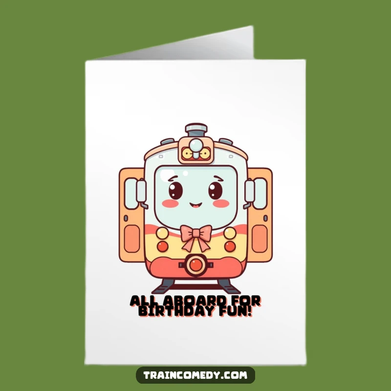 Free Printable Birthday Card: Welcoming Train Journey Funny Downloadable Gift