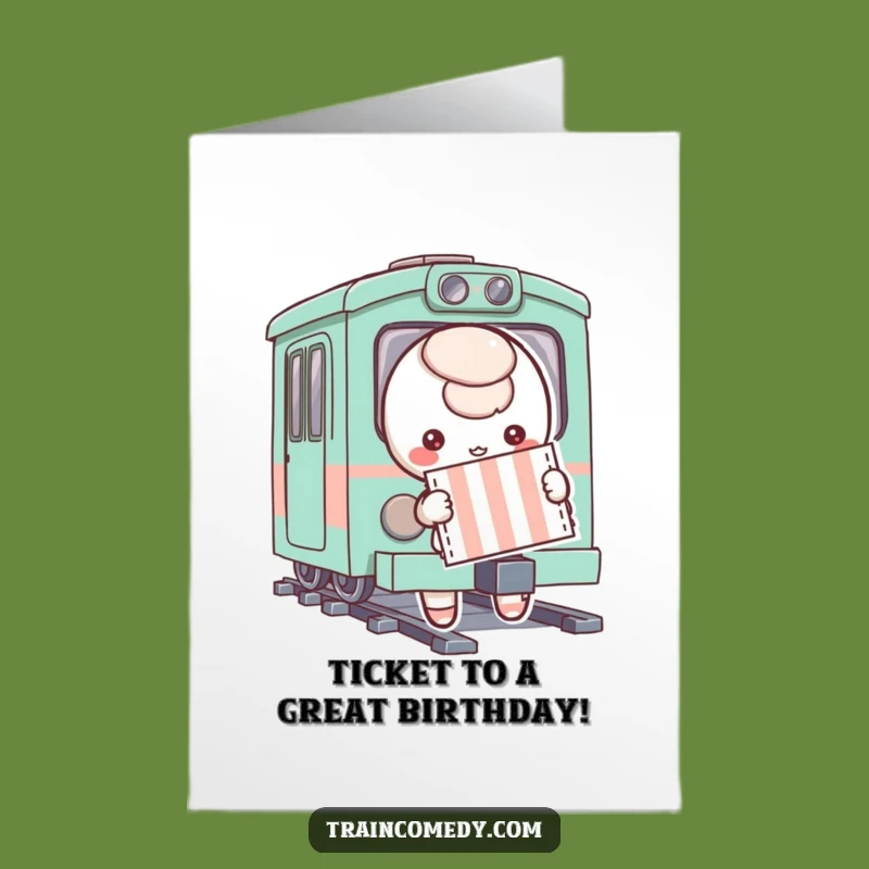 Free Printable Birthday Card: Playful Ticket Holder, Whimsical Train Adventure, Downloadable Fun