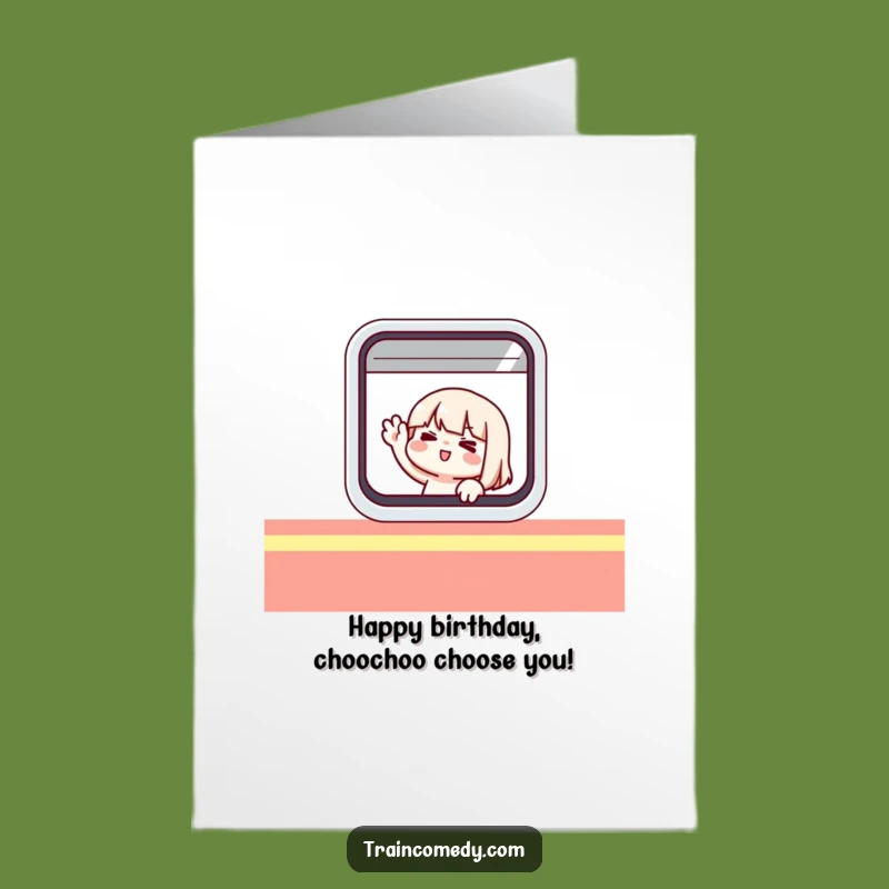 Free Printable Birthday Card: Train Traveler - Fun Journey Downloadable Gift