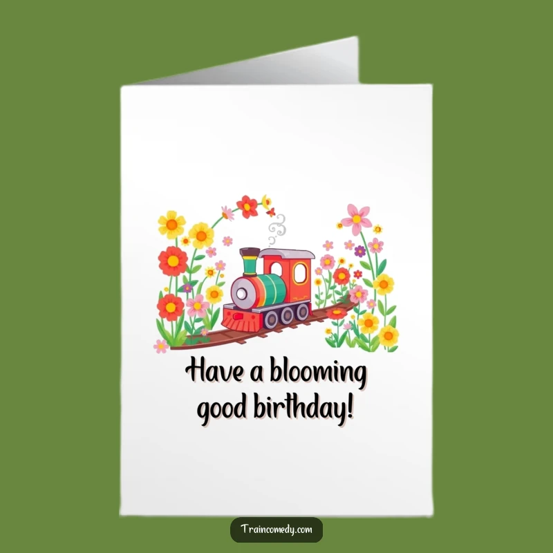 Free Printable Flower Train Birthday Card: Chug Into Fun, Downloadable Joy!