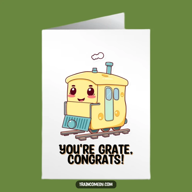 Free Printable Congrats Card: Cheesy Train Car Celebrates Your Success DIY