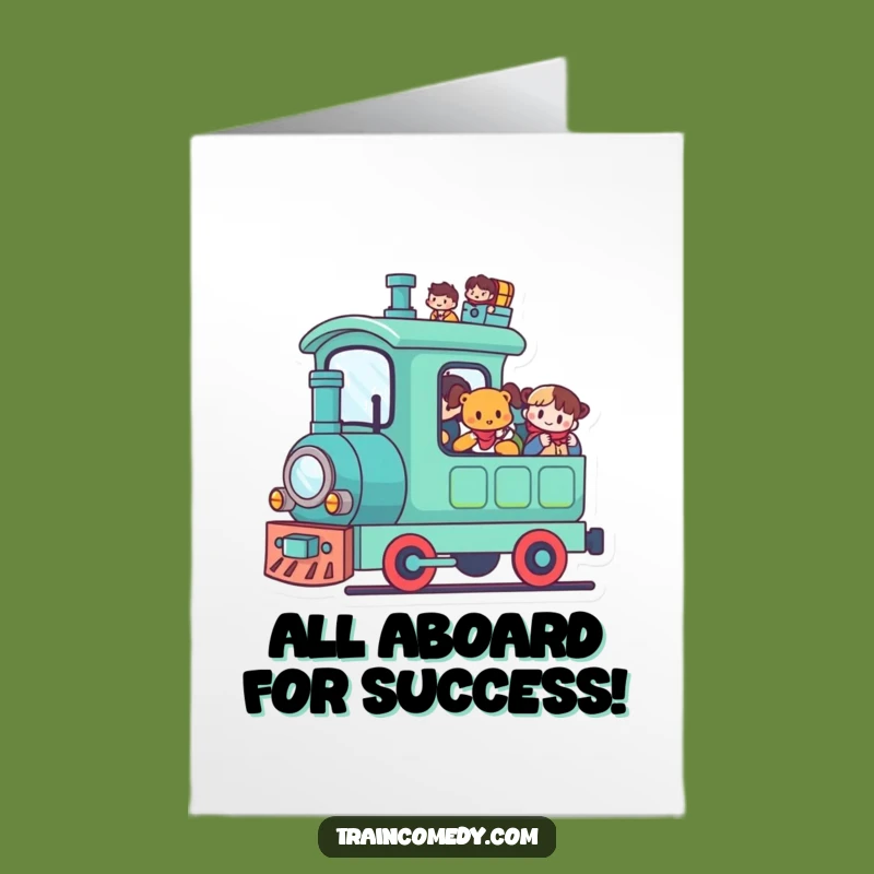 Free Printable Congrats Card: Happy Train Celebrates Success - Funny Downloadable