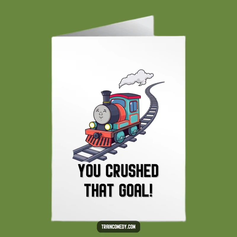 Free Printable Congrats Card: Train Achievement Power, Yay Print at Home Gift