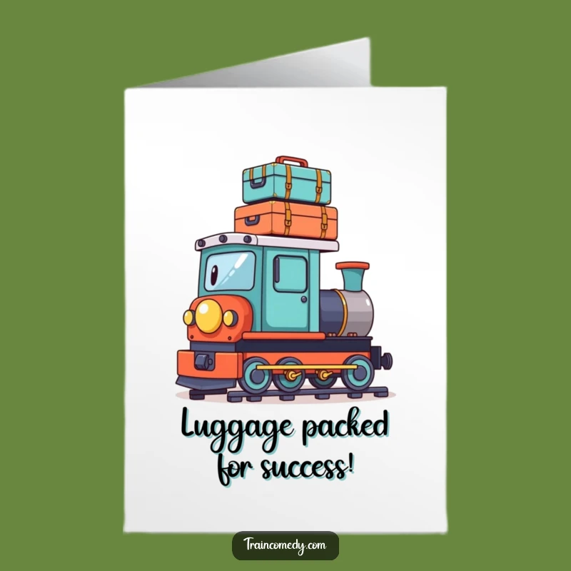 Free Printable Congrats Card: Luggage Load Train, Humorous Downloadable Gift for New Adventures