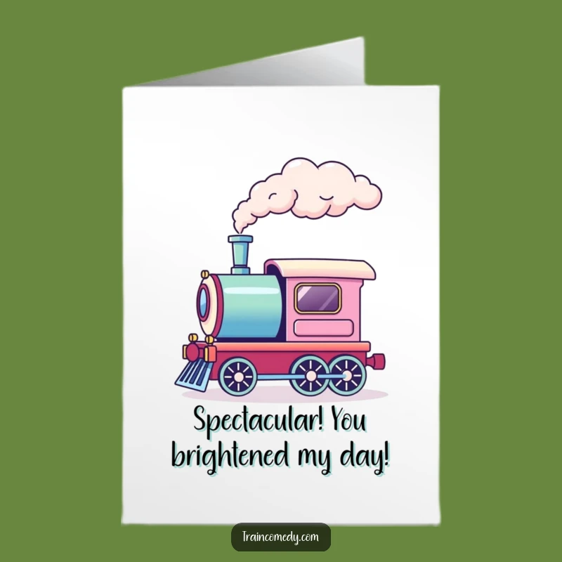 Free Printable Rainbow Train Congratulations Card - Humorous Downloadable Celebration