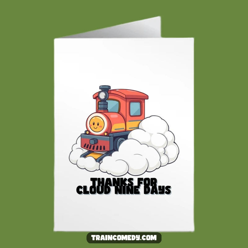 Free Printable Cloud Train Thank You Card: Dreamy Thanks, Downloadable Charm!