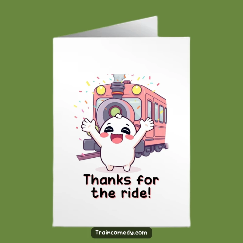 Free Printable Thank You Card: Giggling Train Whistle Confetti - Funny Downloadable Gift