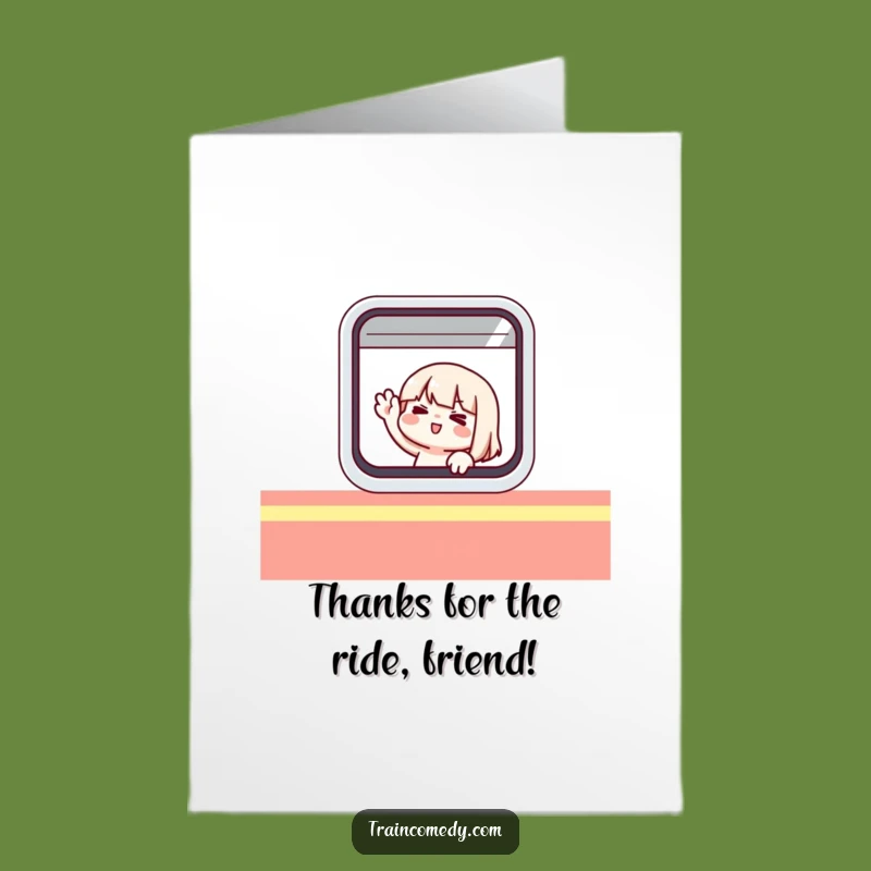 Free Printable Thank You Card: Train Traveler - Grateful Journey Downloadable Gift