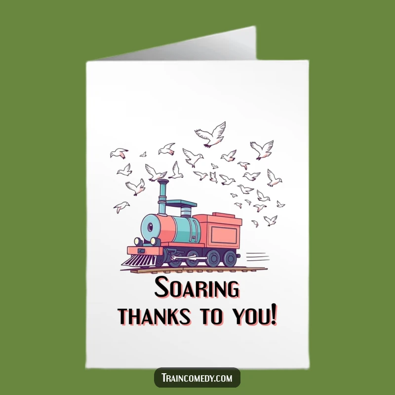Free Printable Thank You Card: Racing Train Thanks with a Funny, Fast Touch