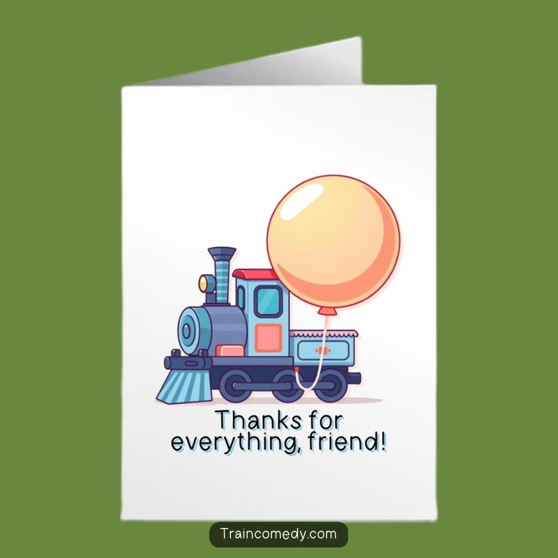 Free Printable Train Thank You Card: Balloon Thanks Downloadable Gift