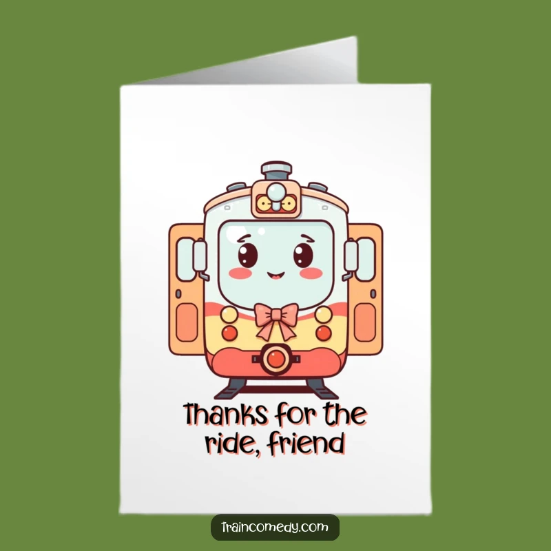 Free Printable Thank You Card: Train's Grateful Welcome Funny Downloadable