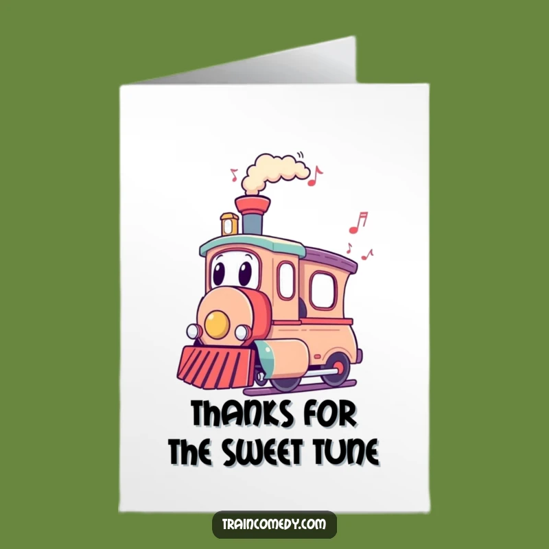 Free Printable Thank You Card: Musical Train Gratitude Funny Downloadable