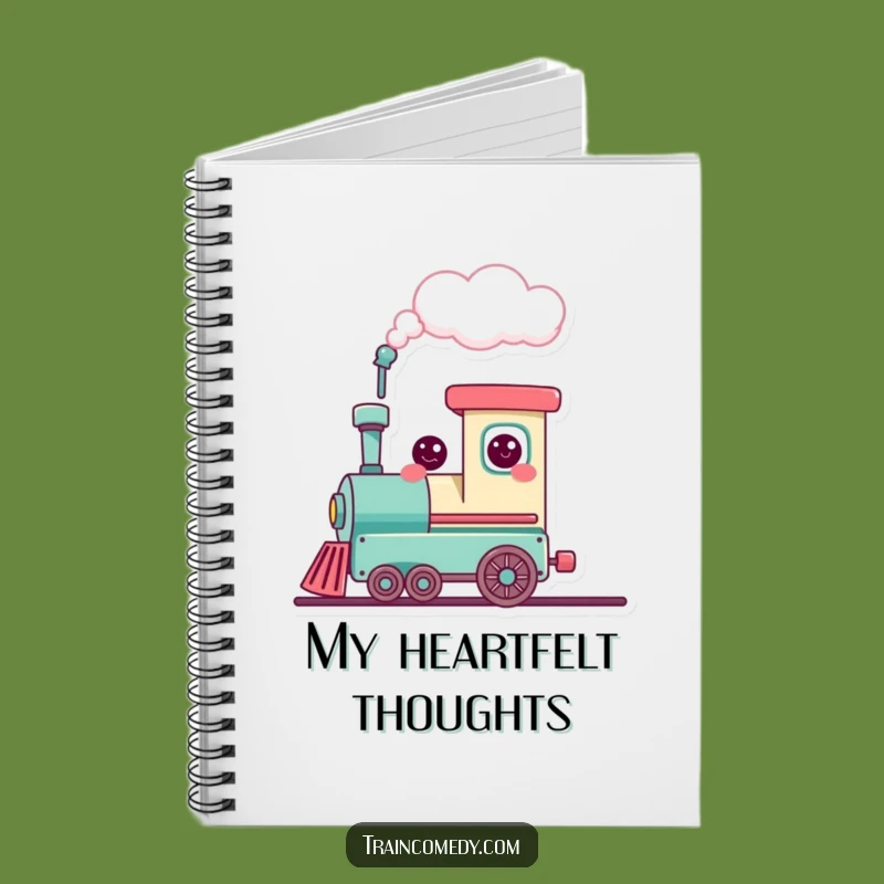 Funny Kawaii Train Heart Cloud Notebook - Jot Down Your Sweetest Thoughts!