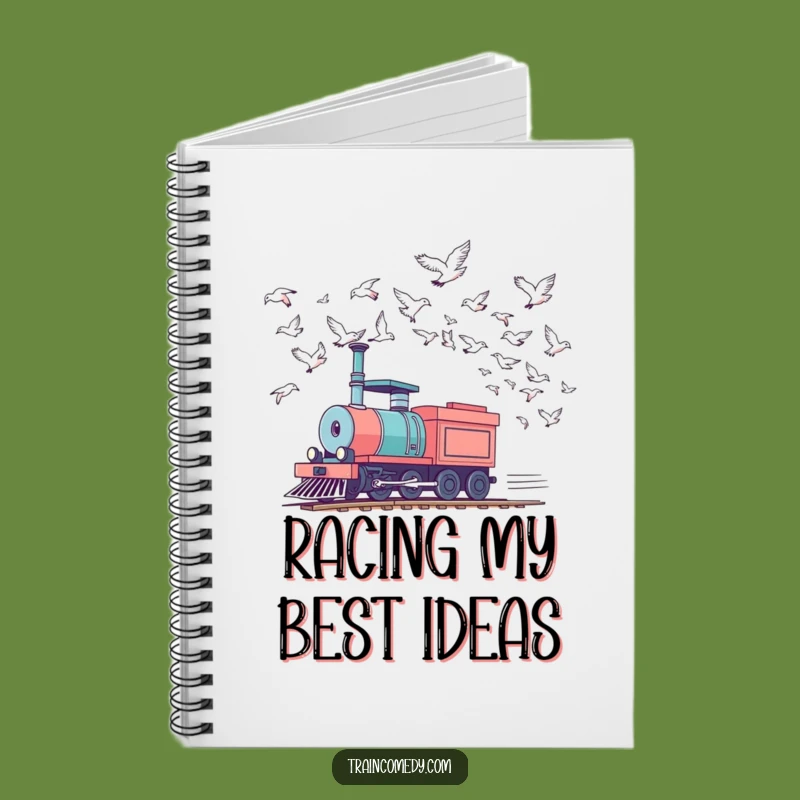 Funny Racing Train Notebook - Speedy Locomotive Ideas Journal Gift