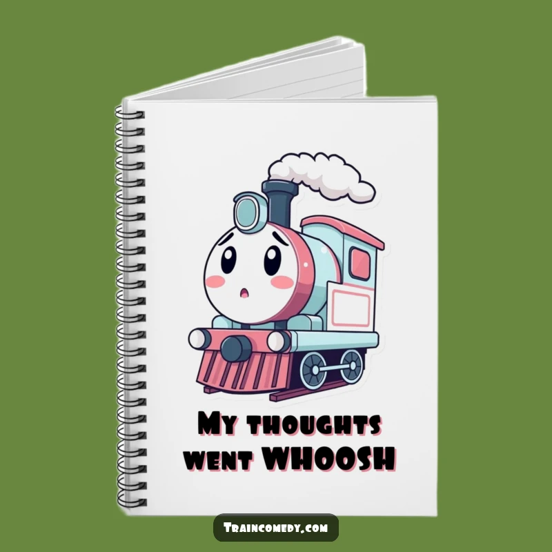 Funny Surprised Train Notebook - Kawaii Engine Thoughts Journal