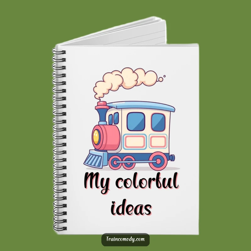 Funny Colorful Smoke Train Notebook, Lined Pages, Forward Ideas - Write with Cheer!