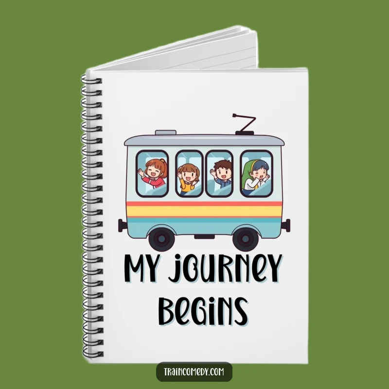 Funny Whimsical Train Notebook, Lined Windows, Waving Passengers - Jot Down Fun Ideas!