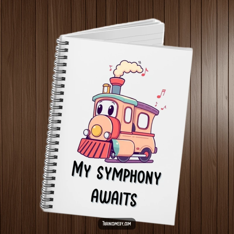 Funny Train Notebook: A train character with musical notes flowing from its chimney is ready to help you capture ideas with funny harmony.