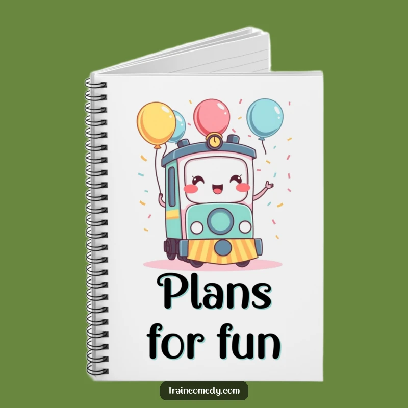 Funny Kawaii Train Celebration Notebook - Write Down Your Party Plans