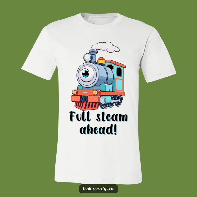 Funny Train Engine T-Shirt: Excited Puffer Adventure - Awesome Funny Gift!