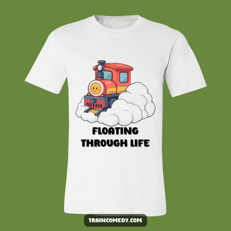Funny Cloud Bump Train T-Shirt: Playful Skies, Soft Adventure, Great Gift