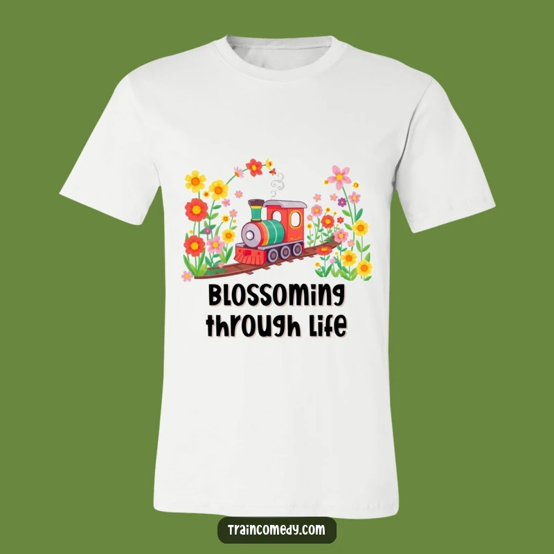 Funny Flower Tunnel Train T-Shirt: Happy Journey, Colorful Style, Great Gift