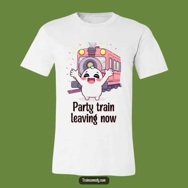 Funny Giggling Train Shirt: Arms Up Excitement, Confetti Shower, Perfect Funny Gift