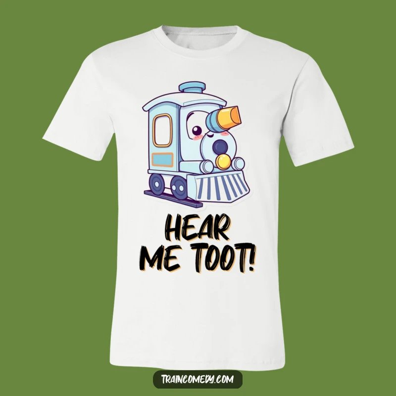 Funny Toots Train T-Shirt - Kawaii Horn Blowing Smile Tee