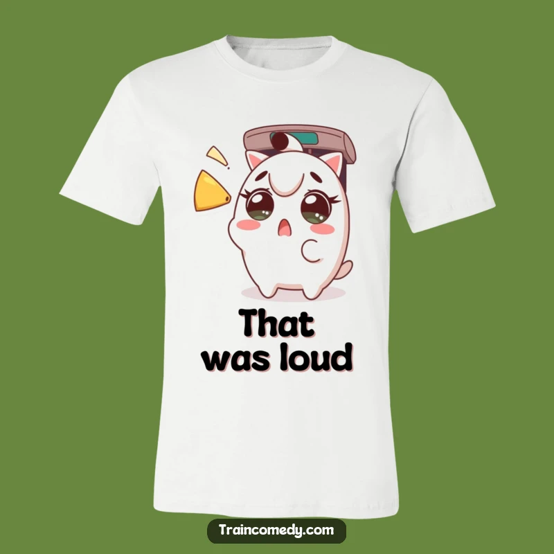 Funny Kawaii Train Horn T-Shirt: Surprised character shirt, a perfect funny gift for shock absorbers.