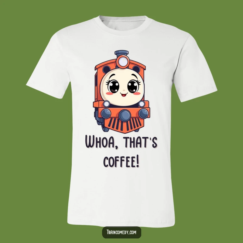 Funny Surprised Train Engine T-Shirt: Whimsical Express Tee, Perfect Funny Gift