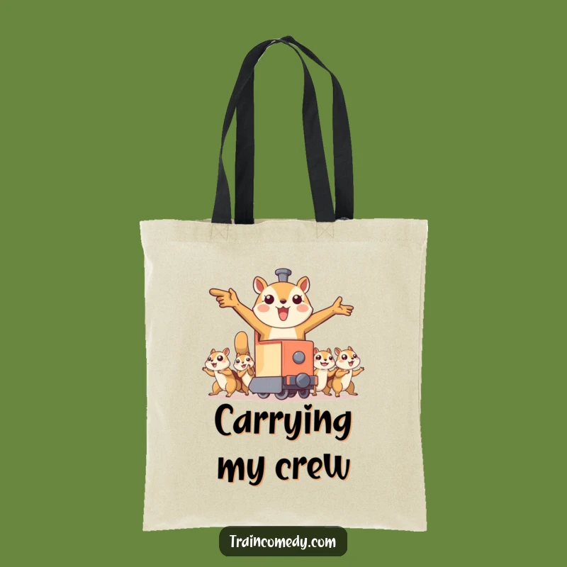 Funny Flying Squirrel Train Tote Bag: Carry Your Adventure, Unique Style, Gift