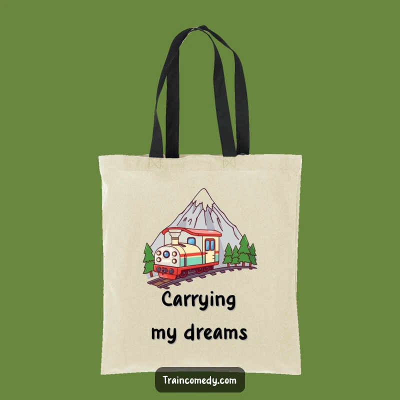 Funny Kawaii Train Mountain Peek Tote Bag - Carry Your Curiosity in Style