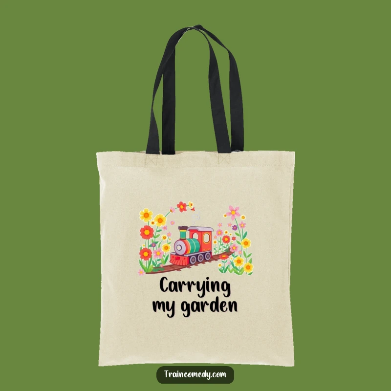 Funny Flower Tunnel Train Tote Bag: Carry Your Blooms, Eco-Chic Gift