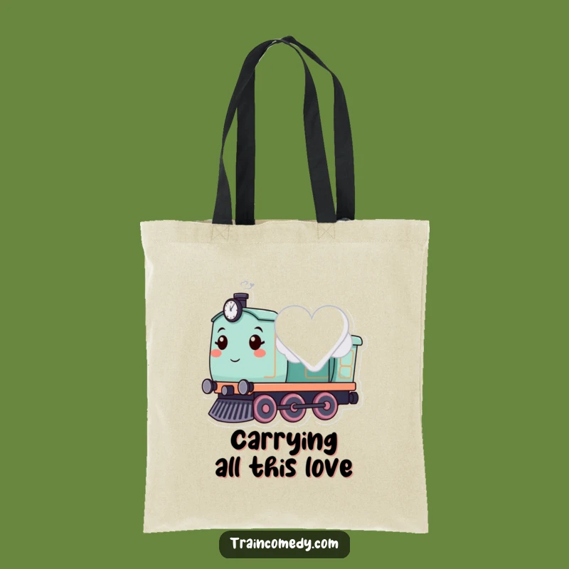 Funny Heart Cloud Train Tote Bag: Cute Accessory for Romantic Journeys Gift