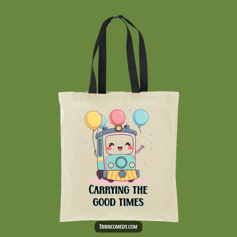 Funny Kawaii Train Celebration Tote Bag - Carry Your Party Everywhere