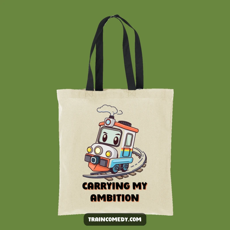 Funny Speeding Train Tote Bag - Kawaii Determined Carryall