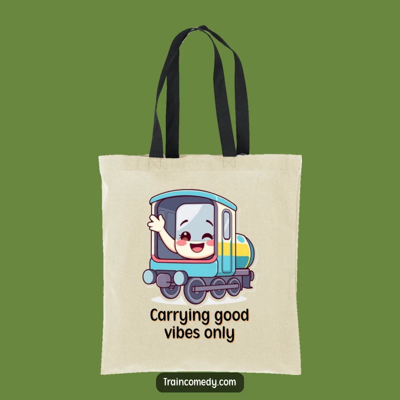 Funny Waving Train Tote Bag - Stylish & Cheerful Locomotive Carryall Gift