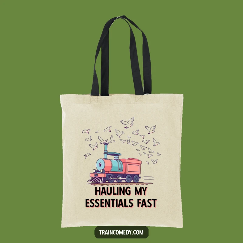 Funny Racing Train Tote Bag - Carry Your Speed & Fun Gift